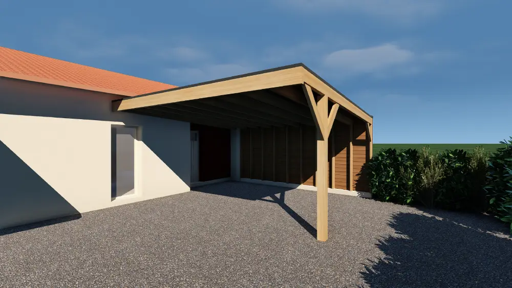 Construction d'un carport pour une voiture